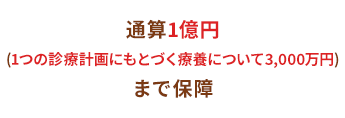 通算1億円(1つの診療計画にもとづく療養について3,000万円)まで保障