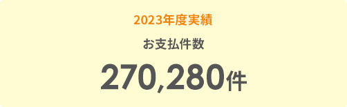 2023年度実績 お支払件数270,280件