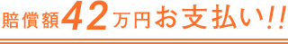 賠償額42万円お支払い！！