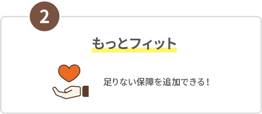 2 もっとフィット 足りない保障を追加できる！