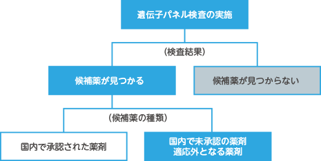 遺伝子パネル検査により候補薬が確定するまでの流れ